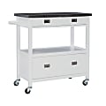 Linon Victoria 36"H Kitchen Cart With Stainless-Steel Top, White