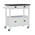 Linon Victoria 36"H Kitchen Cart With Stainless-Steel Top, White 1 thumbnail image