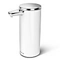 simplehuman Touch-Free Rechargeable Sensor Liquid Soap and Hand Sanitizer Dispenser, 9 Oz, White