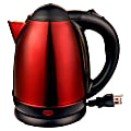 Brentwood 1.7 Liter Stainless Steel Tea Kettle Red - 1000 W - 1.80 quart - Stainless Steel, Red 1 thumbnail image