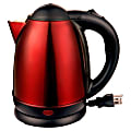 Brentwood 1.7 Liter Stainless Steel Tea Kettle Red - 1000 W - 1.80 quart - Stainless Steel, Red