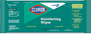 CloroxPro® Disinfecting Wipes, Bleach-Free, Fresh Scent, 70 Count, Pack of 9, Package May Vary