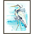 Amanti Art Heron Splash II by Jennifer Goldberger Wood Framed Wall Art Print, 41”H x 33”W, Gray