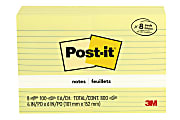 Post-it® Notes, 4 in x 6 in, 8 Pads, 100 Sheets/Pad, Lined, Clean Removal, Back to School Supplies for Students, Sticky Notes for Textbooks, Notebooks, Walls and Vertical Surfaces, Canary Yellow 1 thumbnail image