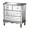 Baxton Studio Elgin 37"W 4-Drawer Cabinet, Brushed Silver/Mirrored 1 thumbnail image