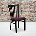 Flash Furniture School House Back Restaurant Accent Chair, Burgundy Seat/Black Frame