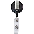 Advantus Snap Clip Retractable ID Reel - Black - Sturdy - 12 / Pack 1 thumbnail image