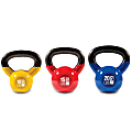 GoFit Ultimate Kettlebell Fit Pack, 10-1/2”H x 17-1/2”W x 7-1/2”D, Yellow/Red/Blue, Pack Of 3 Kettlebells