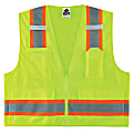 Ergodyne GloWear Safety Vest, 2-Tone Surveyors, Type-R Class 2, Large/X-Large, Lime, 8248Z