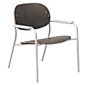 KFI Studios Tioga Lounge Guest Chair With Arms, Dark Chestnut/Silver