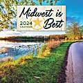 2024 TF Publishing Scenic Monthly Wall Calendar, 12” x 12”, Midwest Is Best, January To December