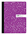 Office Depot® Brand Composition Notebook, 9-3/4" x 7-1/2", Wide Ruled, 100 Sheets, Purple/White 1 thumbnail image