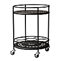 Baxton Studio Dallan 2-Tier Kitchen Cart, 18-5/8”H x 14”W, Black