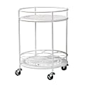 Baxton Studio Dallan 2-Tier Kitchen Cart, 18-5/8”H x 14”W, White
