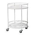 Baxton Studio Dallan 2-Tier Kitchen Cart, 18-5/8”H x 14”W, White 1 thumbnail image