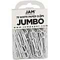 JAM Paper® Paper Clips, Pack Of 75, Jumbo, White