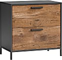 Sauder® Boulevard Café 30-1/4"W x 18-1/2"D Lateral 2-Drawer File Cabinet, Black/Vintage Oak