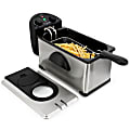 MegaChef 3.17-Quart Stainless Steel Electric Deep Fryer With Timer, 9-1/16”H x 8-7/8”W x 16”D, Black 1 thumbnail image