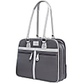 Mobile Edge Verona Carrying Case (Tote) for 16" Notebook - Graphite, Stone, Tartan - Drop Resistant - Vegan Leather, Poly Fur Interior, Cotton Twill Interior - Handle - 16" Height x 12.5" Width x 5.5" Depth