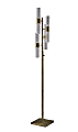 Adesso® Harriet 4-Light LED Floor Lamp, 67"H, Clear Shade/Antique Brass Base