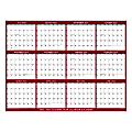 2023-2024 SwiftGlimpse Academic Monthly Erasable Wall Calendar, 48" x 72”, Maroon, July To June