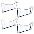 Azar Displays Single-Pocket Wall Files, Magnetic Tape Mount, 7"H x 14-3/4"W x 3"D, Clear, Pack Of 4 Files 1 thumbnail image