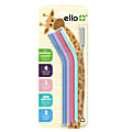 Ello Kids Silicone Reusable Straws, Pretty In Pastels, Set Of 4 Straws