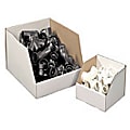 Partners Brand Jumbo Open Top Bin Boxes, 12" x 16" x 24", White, Pack Of 25