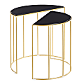 LumiSource Canary Metal Nesting Table, 22-3/4"H x 24-1/2"W x 13"D, Black/Gold 