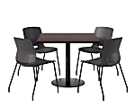 KFI Studios Proof Cafe Pedestal Table With Imme Chairs, Square, 29”H x 36”W x 36”W, Cafelle Top/Black Base/Black Chairs 1 thumbnail image