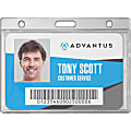 Advantus Frosted Horizontal Rigid ID Holder - Support 3.38" x 2.13" Media - Horizontal - Plastic - 25 / Box - Frosted