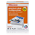 Office Depot® Premium Plus Multi-Use Paper, White, Letter (8.5" x 11"), 400 Sheets Per Ream, 22 Lb, 96 Brightness 1 thumbnail image
