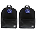 BAZIC Products 16" Basic Backpacks, Black, Pack Of 2 Backpacks 1 thumbnail image