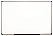Realspace™ Porcelain Magnetic Dry-Erase Whiteboard, 48" x 72", Aluminum Frame With Titanium Color Finish 1 thumbnail image