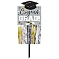Amscan Embellished Graduation Yard Signs, 37-1/2" x 15", Silver, Pack Of 2 Signs 1 thumbnail image