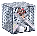Realspace® Zora Acrylic Desktop Organizer Cube, 6"H x 6"W x 6"D, Clear/Blue 1 thumbnail image
