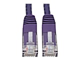 Tripp Lite Cat6 Cat5e Gigabit Molded Patch Cable RJ45 MM 550MHz Purple 20ft - 128 MB/s - Patch Cable - 20 ft - 1 x RJ-45 Male Network - 1 x RJ-45 Male Network - Gold Plated Contact - Purple