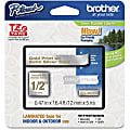 Brother PTouch 1/2" Laminated TZe Tape - Permanent Adhesive - 15/32"x 16 13/32 ft - Thermal Transfer - Gold, Satin Silver - Plastic - 1 Each - 0 1 thumbnail image