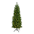 Nearly Natural Slim Green Mountain Pine Artificial Christmas Tree, 6'