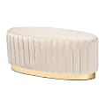 Baxton Studio Kirana Ottoman, Beige 1 thumbnail image
