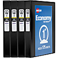 Avery® Economy View 3-Ring Binder, 1" Rings, Black, Pack Of 4
