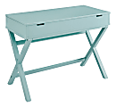 Linon Lacey 42"W Lift-Top Desk, Turquoise