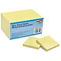 Redi-Tag Self-Stick Notes, 3" x 3", Yellow, 100 Sheets Per Pad, Pack Of 24 Pads