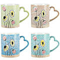 Gibson Home Sunbloom 4-Piece Stoneware Mug Set, 15 Oz, Assorted Colors 1 thumbnail image