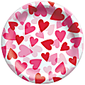 Amscan Valentine’s Day Heart Paper Plates, 8-1/2”, Hearts, Red/Pink/White, 20 Plates Per Pack, Set Of 3 Packs