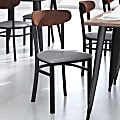 Flash Furniture Wright Commercial Grade Dining Chair, Walnut/Gray
