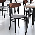 Flash Furniture Wright Commercial Grade Dining Chair, Walnut/Gray 1 thumbnail image