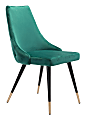 Zuo Modern Piccolo Dining Chairs, Green, Set Of 2 Chairs