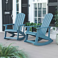 Flash Furniture Savannah All-Weather Adirondack Rocking Chairs, Sea Foam, Set Of 2 Chairs