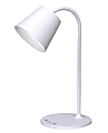 Realspace™ Kessly LED Desk Lamp With USB Port, 17"H, White